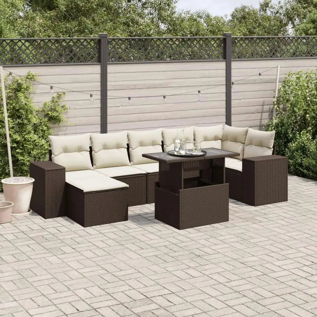 

Large Brown PE Rattan Modular Outdoor Sofa Set Comfortable Seating for Patio Garden Balcony Perfect for Relaxation