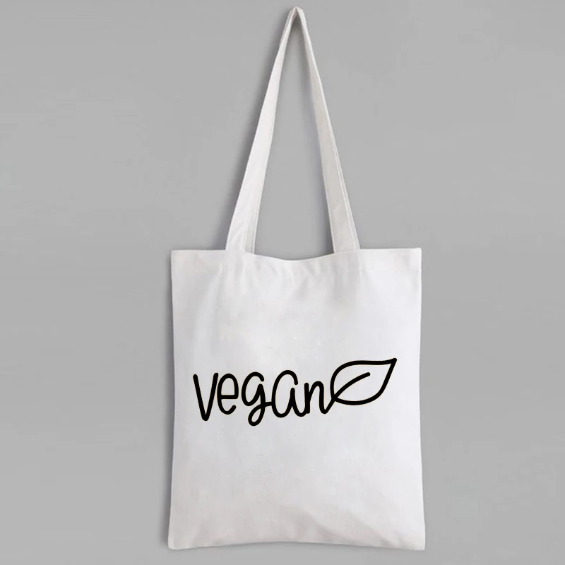 

Vegan Canvas Bag Proud To Be Vegan Fashion Tote Bag Vegan Gift for Women Animal Lover Custom Shopping Bags Letter