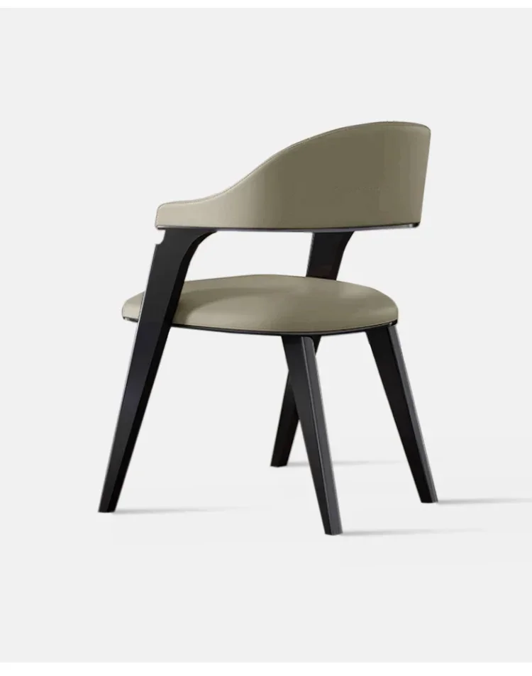 كرسي جلدي إيطالي فاخر وحديث وبسيط للمنزل والفندق كرسي خلفي #4