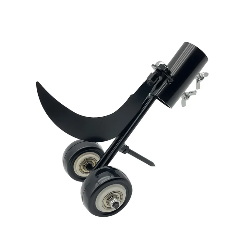 

Lawn Sidewalk Driveway Steel Vertical Weeding Tool with Wheel Curved Hook Groove Garden Tool - DIY Grade