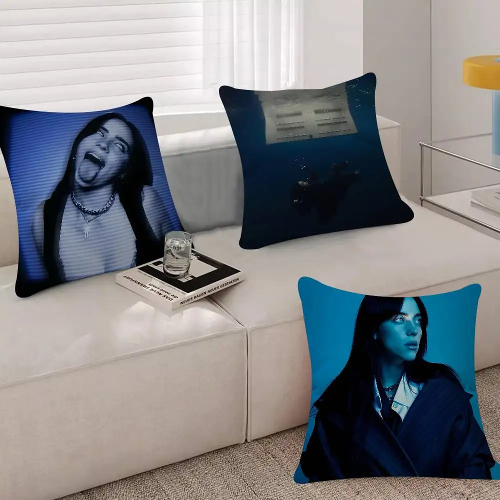 B-Billie E-Eilish-es Singer Pillow Case Fashion Square Pillowcase Bedroom Sofa Room Ins Decoration Leisure