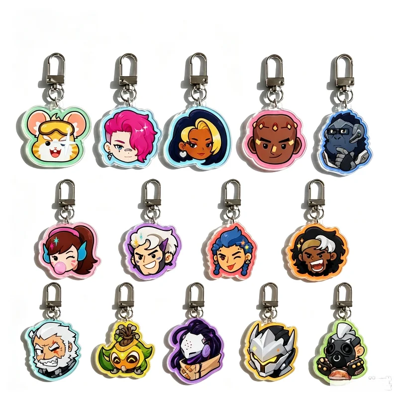 for Overwatch Game Kiriko Orisa Sigma Sojourn Illari DVa Peripheral Acrylic Keychain Festival Gift Cute Backpack Accessories