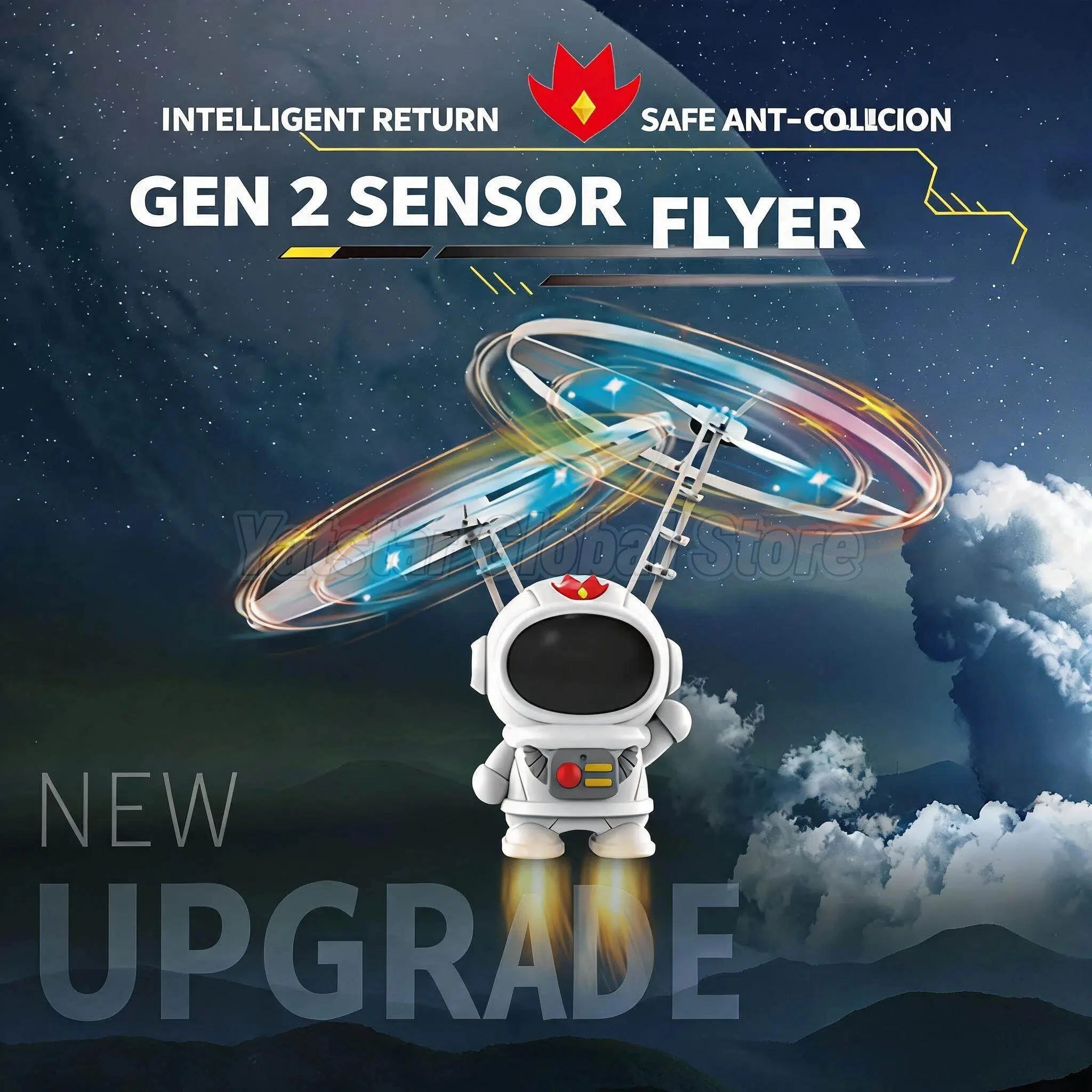 

2026 New Magic LED Flying Robot Helicopter UFO Drone Luminous Spaceman Plane Aircraft Toy Indoor Outdoor Game Fun Gifts for Kids
