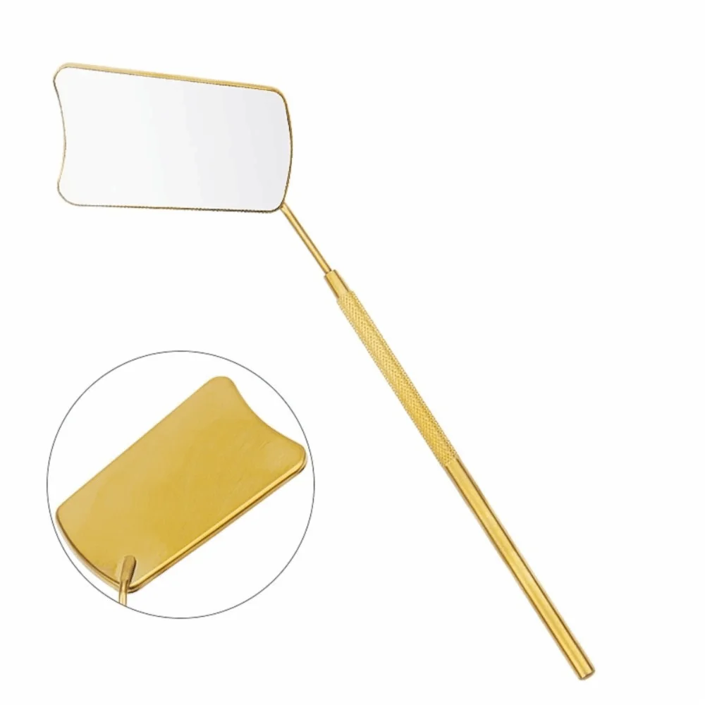 Stainless Steel Eyelash Extension Checking Mirror Fan Shaped Large Lash Lifting Mirror Hand Held Makeup Mirror Beauty Tools