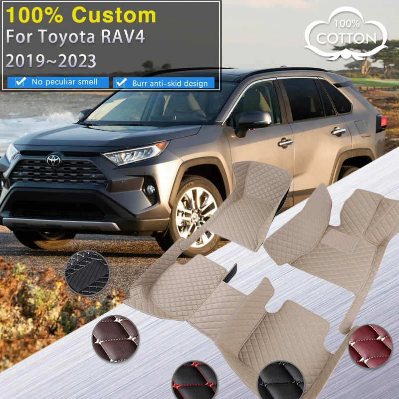 Car Floor Mats For Toyota RAV4 RAV 4 Suzuki Across XA50 2019 2020 2021 2022 2023 Carpet Luxury Leather Mat Car Accessories Rugs