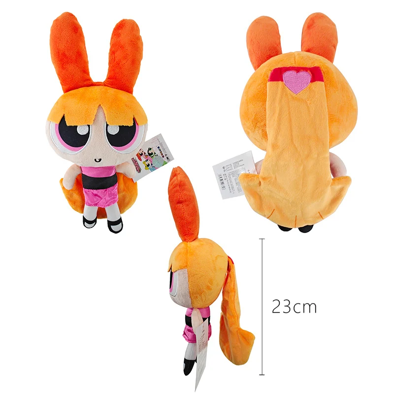 2026 Powerpuff Girls Plush Toys 23cm Cute Blossom Buttercup Bubbles Stuffed Dolls Anime Cartoon Gifts for Children Kids