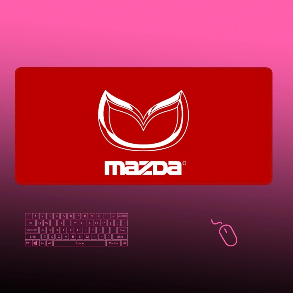 Mazdas Racing Car Mouse Pad Gamer Large Rubber Art Gaming Locking Edge Big Computer Mousepad Laptop Desk Pearlescent Mat