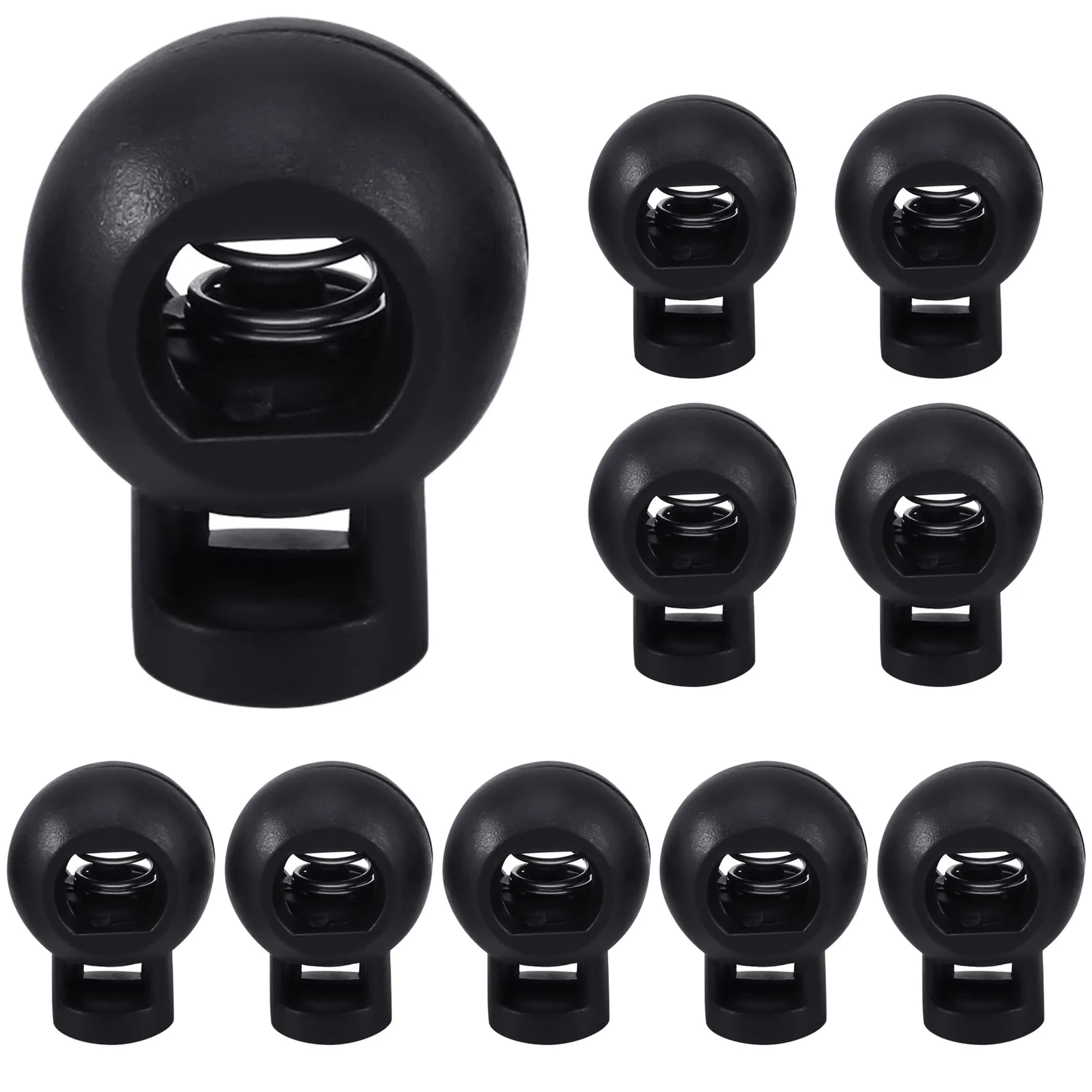 Spring Loaded Round Toggle Stop Cord Locks End 10 Pcs