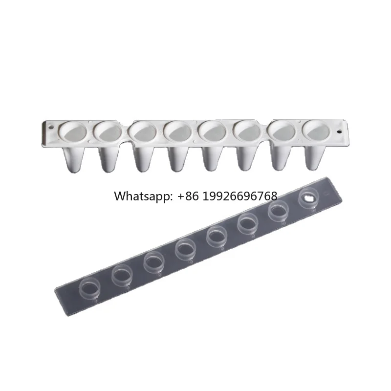 

Source Manufacturer 0.2ml PCR 8 Strip Tubes with attached optical cover clear tubes for Lab use