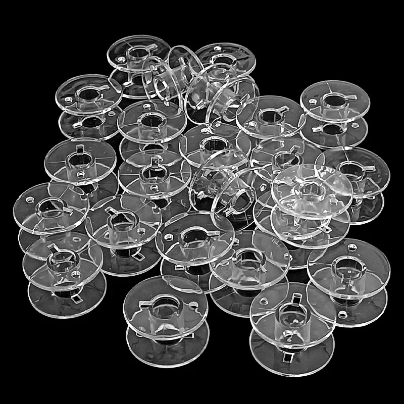 30pcs Plastic Sewing Bobbins for Sewing Machine Transparent Empty Spools Universal Threads Bobbins DIY Sewing Accessories