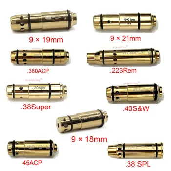 アウトドアスポーツ戦術赤色レーザーカートリッジボアサイター .223Rem 40S&W 45ACP 9 ミリメートルトレーニング 2MW レーザー弾丸おもちゃアクセサリー QG542