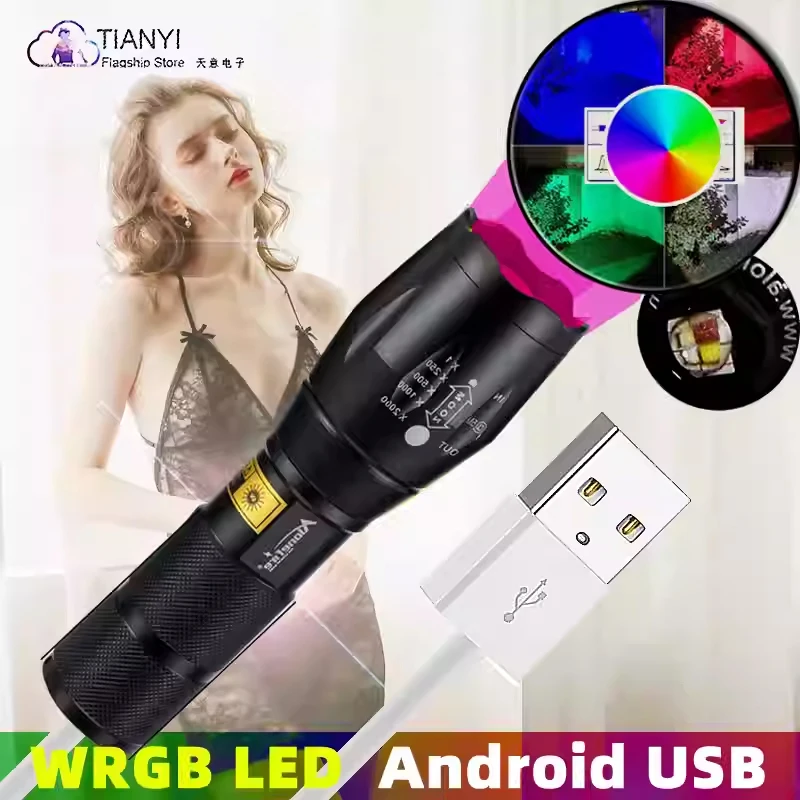 

USB-фонарь с быстрой зарядкой, четырехцветным источником света, RGB LED, телескопический, с регулировкой фокуса, для фотосъемки и создания теней