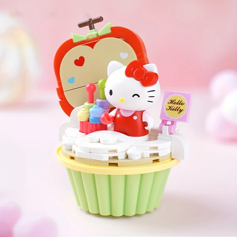Чайный сервиз Sanrio HelloKitty, строительные блоки неправильной формы, пластиковая серия для пустыни
