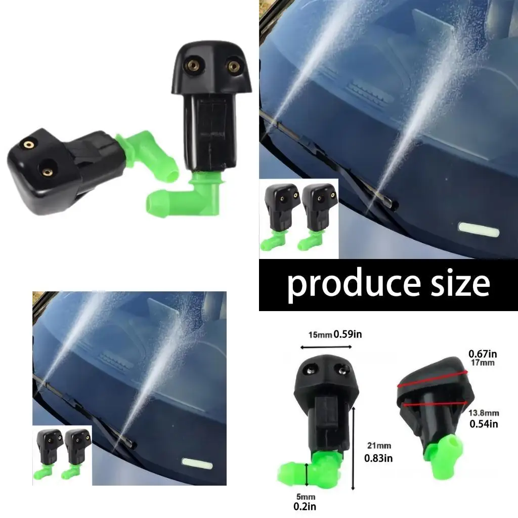 Pair Of Windshield Washer Nozzles For 1998-2002 Easy Installation Replacement Plastic Jet Nozzle  