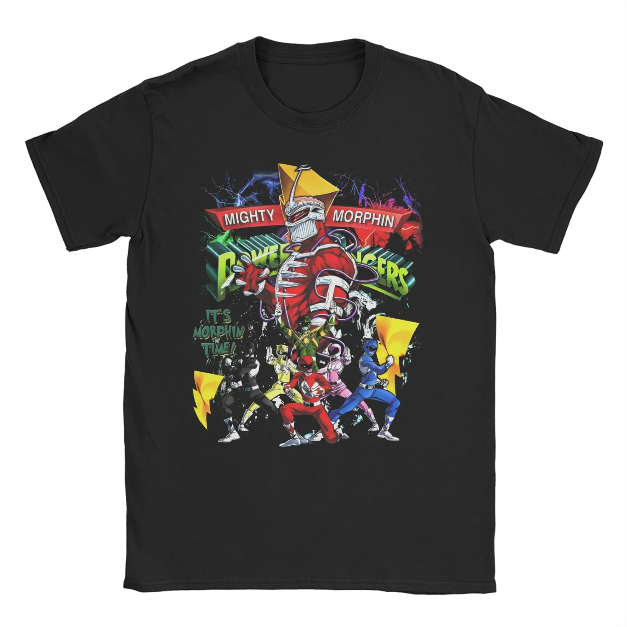 T-Shirt Vintage Mighty Morphin Power Rangers pour hommes et femmes, col rond, 100% coton, manches courtes, idée cadeau, vêtements