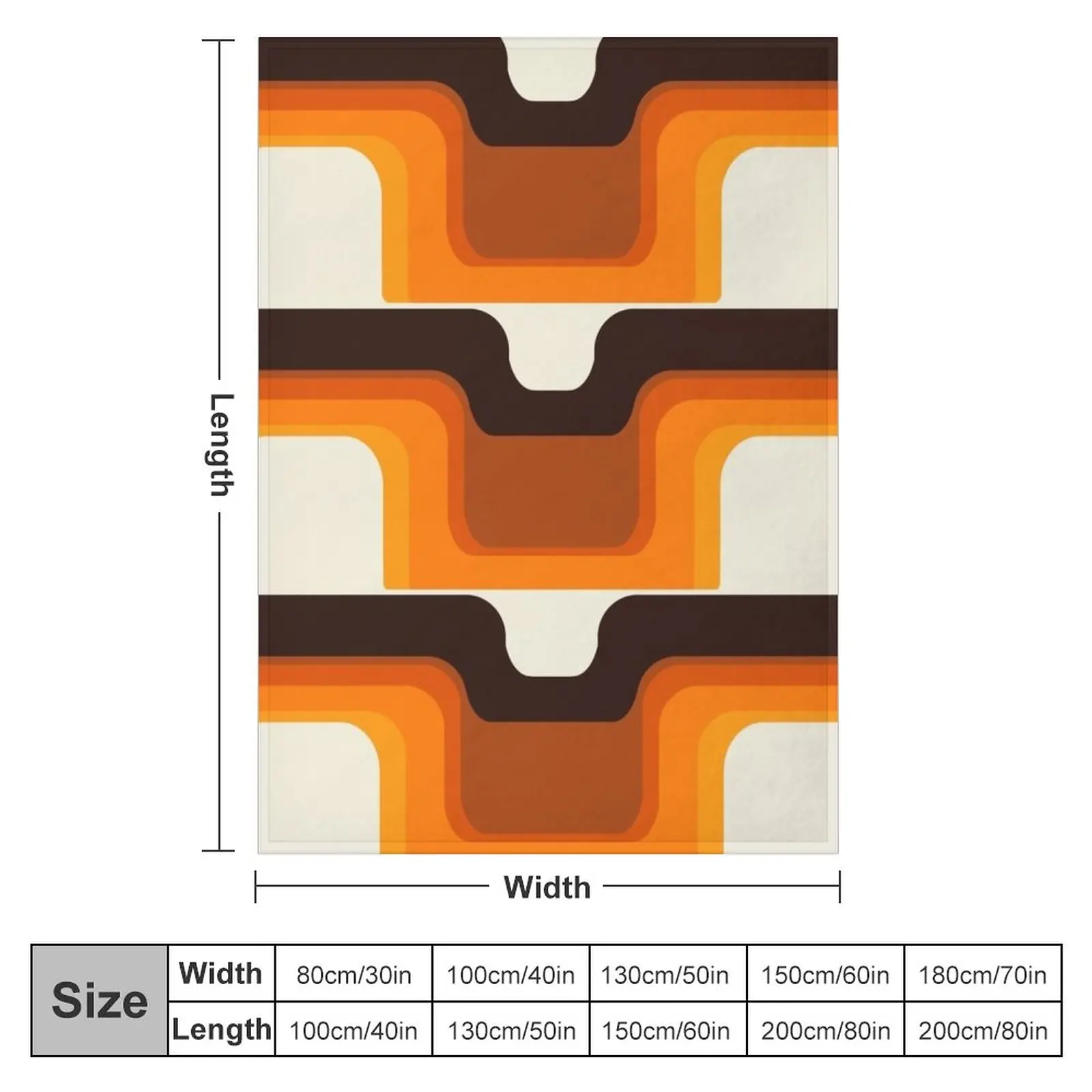 Mid-Century Modern Meets 1970s Orange Throw Blanket Travel Blanket Thin Blanket Polar Summer Bedding Blankets