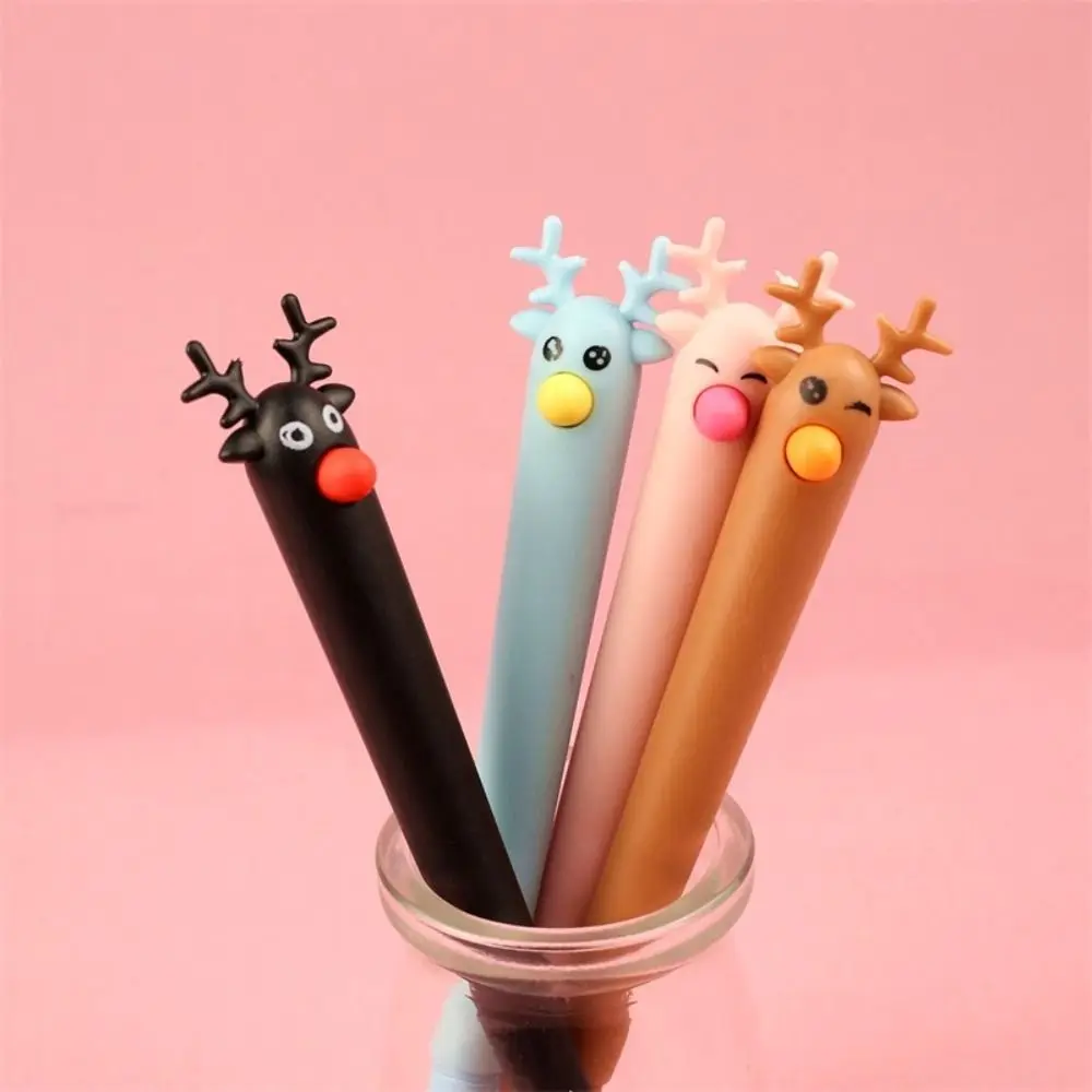 

1 Piece Lytwtw's Stationery Cute Kawaii Fawn Elk Pen Novel Creative School Supplies Office Gel Pen Christmas Handle lovely