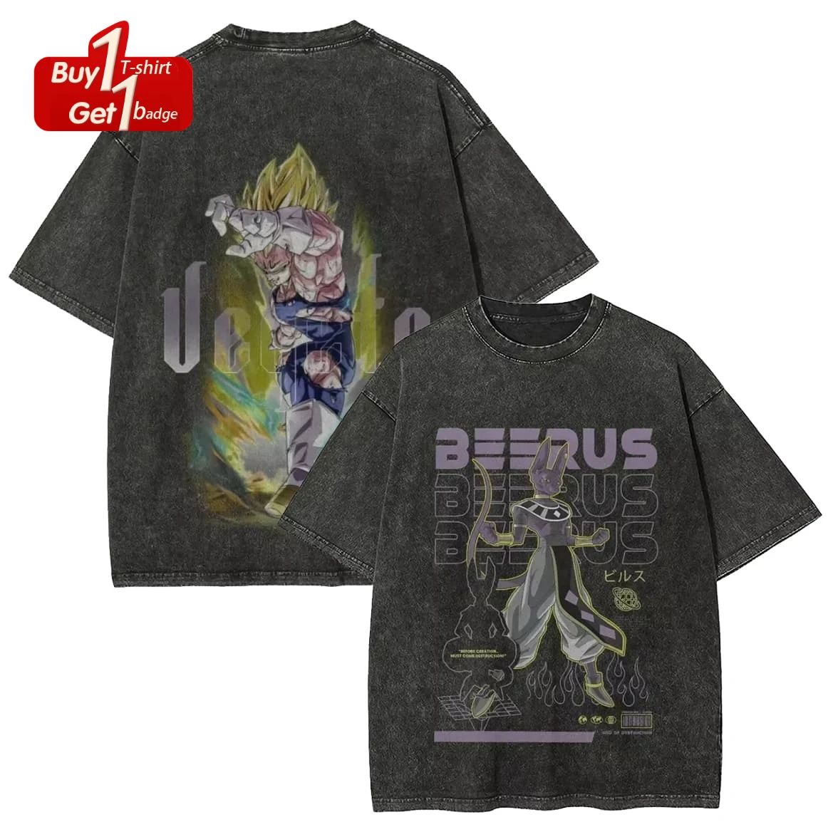 Dragon ball majin goku camiseta gráfica homem verão y2k roupas vintage lavado oversized manga curta camiseta casual roupas de ginásio topo