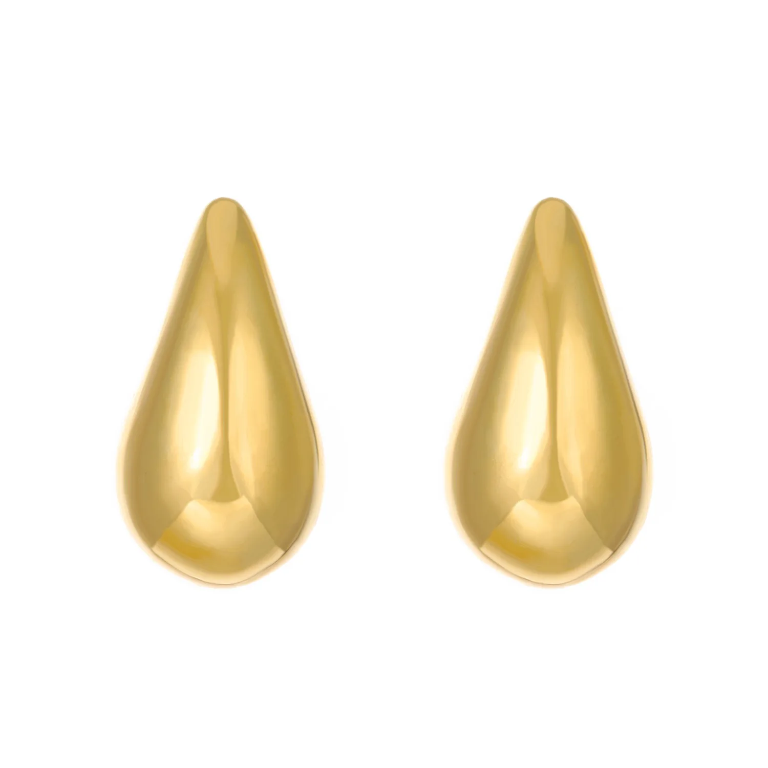 Vintage Big Gold Color Water Drop Comma Earrings For Women Metal Earing Jewelry 2024 Trending Luxury C Stud Earrings Party JN9