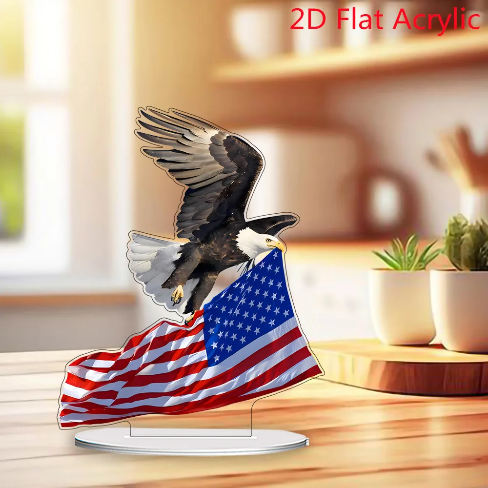 

Hot Selling 2D Acrylic Creative Decorations Including Eagles and National Flags Living Room Foyer Table Decorations Gift