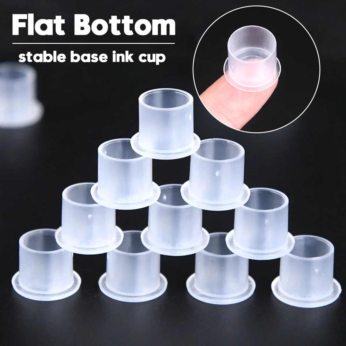 

1000/500/100pcs Plastic Tattoo Ink Cups Caps Pigment Microblading Holder Container 11mm 14mm 17mm Size For Tattoo accessories