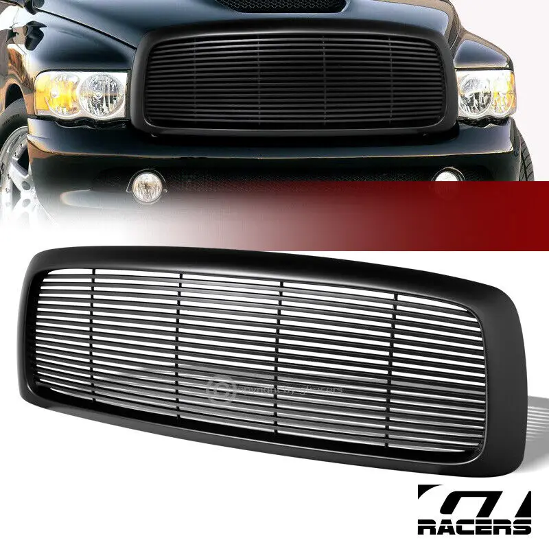 

US Matte Black For 2002-2005 Dodge Ram Horizontal Billet Front Bumper Grill Grille