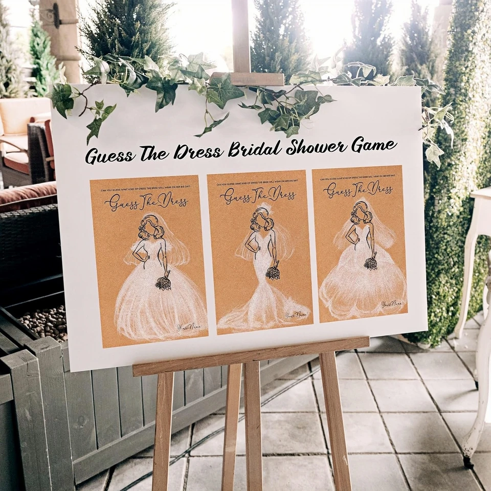 guess the dress bridal shower Guess the Dress Bridal Shower Game Printable Instant Download | Draw Her Dress Bridal Shower Games
