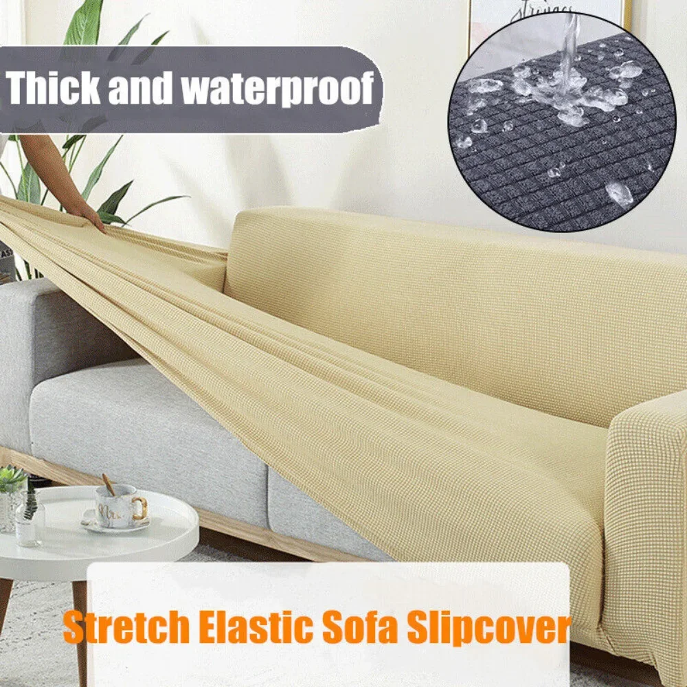 1/2/3/4 Seater Stretch Jacquard Sofa Cover Waterproof Slipcovers Soft Couch Sofa Cover Protection Armchair Furniture Protector