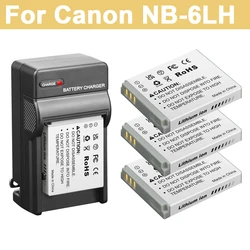 1800mAh NB-6L NB6LH NB-6LH Camera Battery with Dual slot Charger For Canon PowerShot D30 D10 S120 S90 SX700HS IXUS210 SD35001S