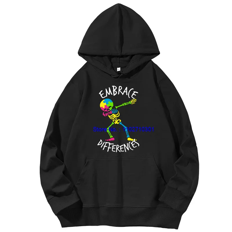 Fashion Embrace Differences Printed Sweater Pullover Hoodie Long Sleeve Cotton Essentials Sports Sweatshirt for Casual Wear