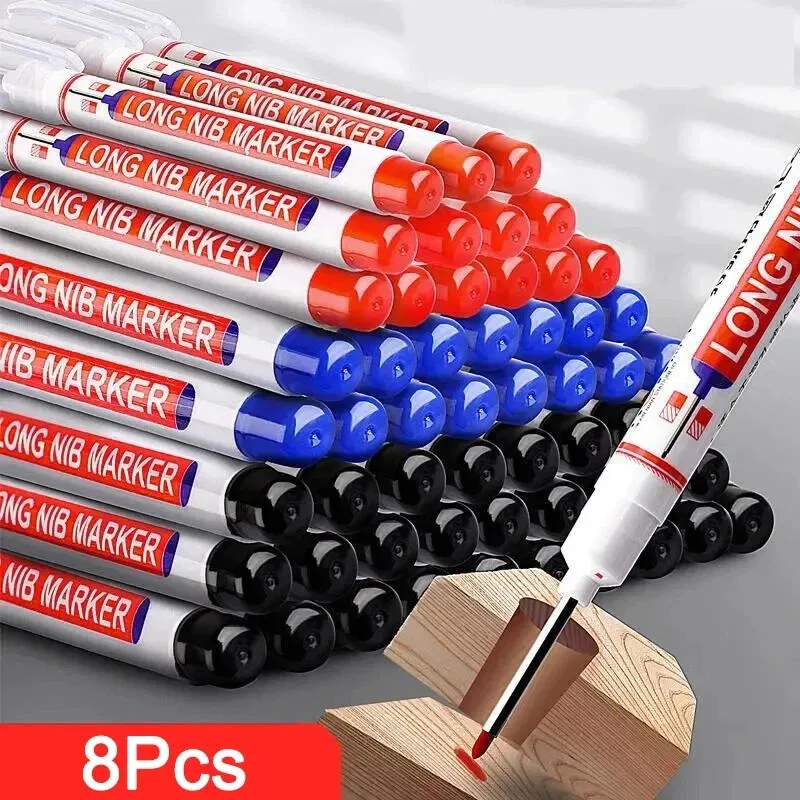 8 قطعة/المجموعة 20 مللي متر ثقب عميق طويل بنك الاستثمار القومي رئيس علامات للمعادن ثقب القلم مقاوم للماء الحمام النجارة الديكور متعددة الأغراض #1