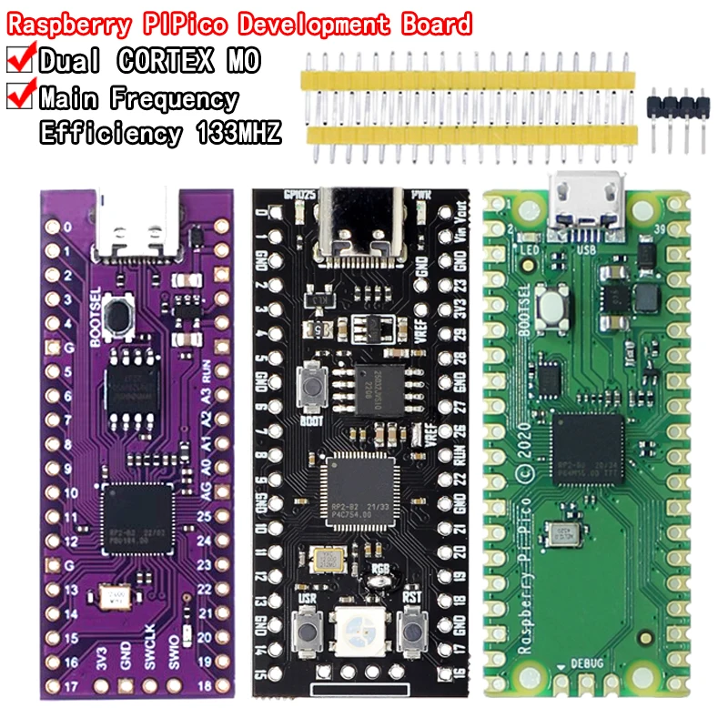 No??Raspberry Pi Pico Board RP2040 Dual-Core 264KB ARM Low-Power Microcomputers High-Performance Cortex-M0+ Processor
