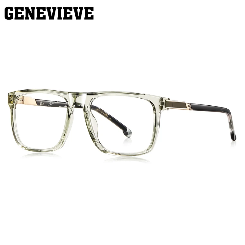 GENEVIEVE جديد إطار كبير تصميم مربع هندسي للرجال نظارات فوتوكروميك مضادة للضوء الأزرق وصفة طبية قابلة للتخصيص LS225 #5
