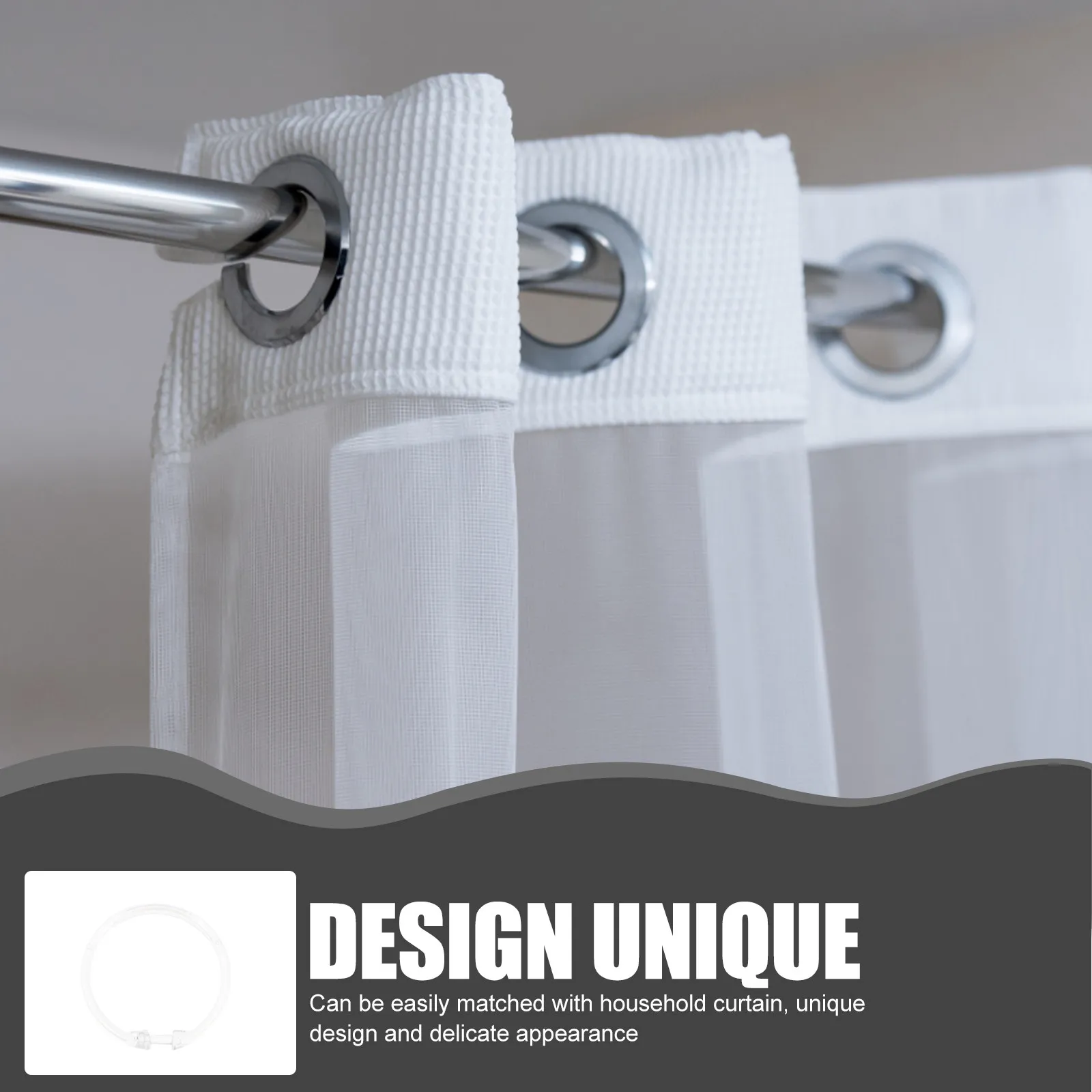 24Pcs Acrylic Shower Curtain Hanging Rings Roman Rod Round Thick Sturdy Smooth Sliding Shower Hooks