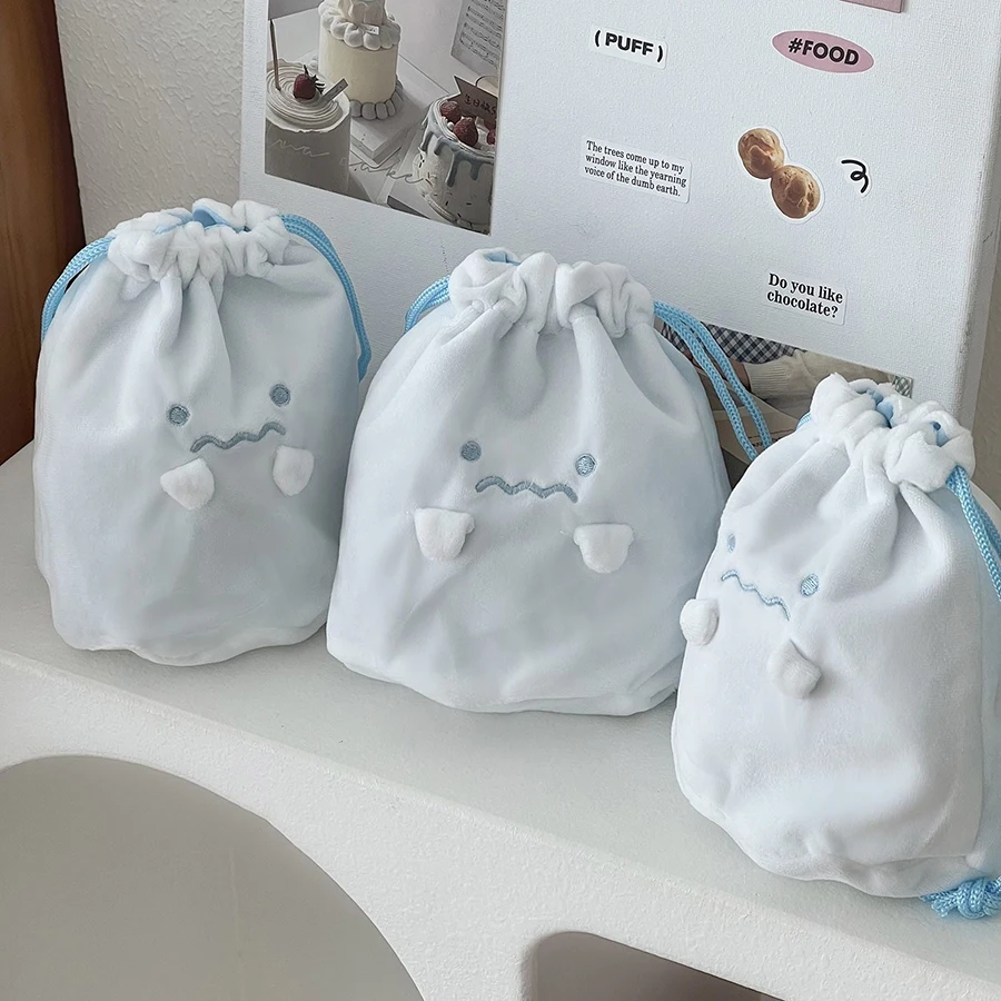Nouveau sac de rangement biologique Ghost Corner, sac à cordon, sac de papeterie mignon pour étudiants, petit sac de rangement pour articles de voyage