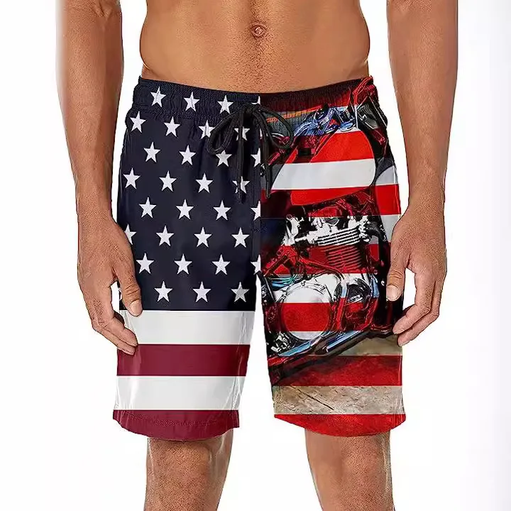

Loose Men's Swimming Trunks Summer Adult Beachside Thermal Large Size Flat Patterned Short Pants Street Style Travel Shorts