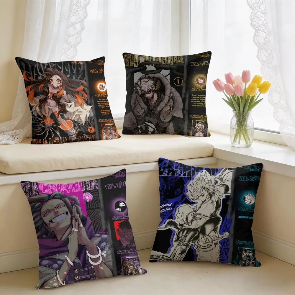 G-Gachiakuta Anime Cushion Cover Square Short Plush Pillow Case Living Room Sofa Home Decor Funda 40X40