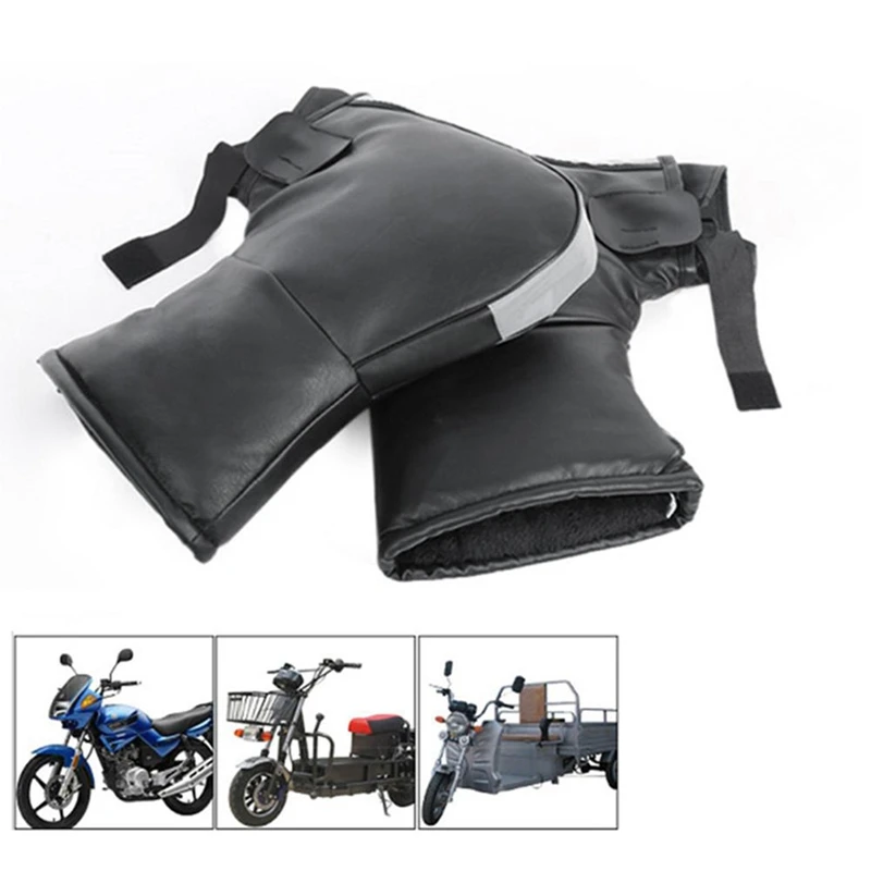 1 Pair Winter Cold-Proof Warm Glove Motorcycle Handlebar Warm Handlebar Glove Waterproof Windproof Warm Handlebar Cover