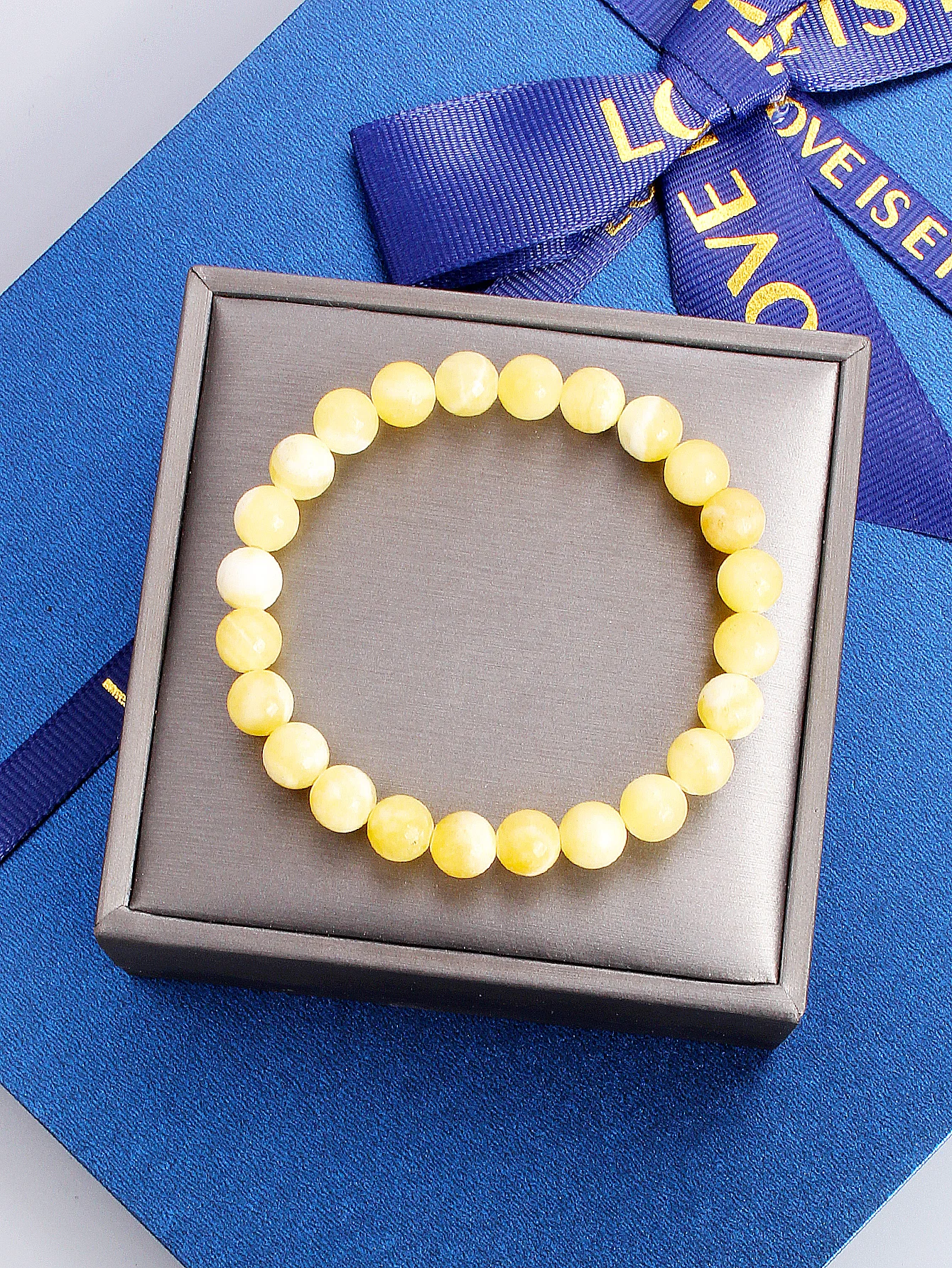 Reiki Natural Stone Yellow Jade Bead Bracelet for Positive Energy Confidence Boost Protection & Abundance Healing Jewelry Gift