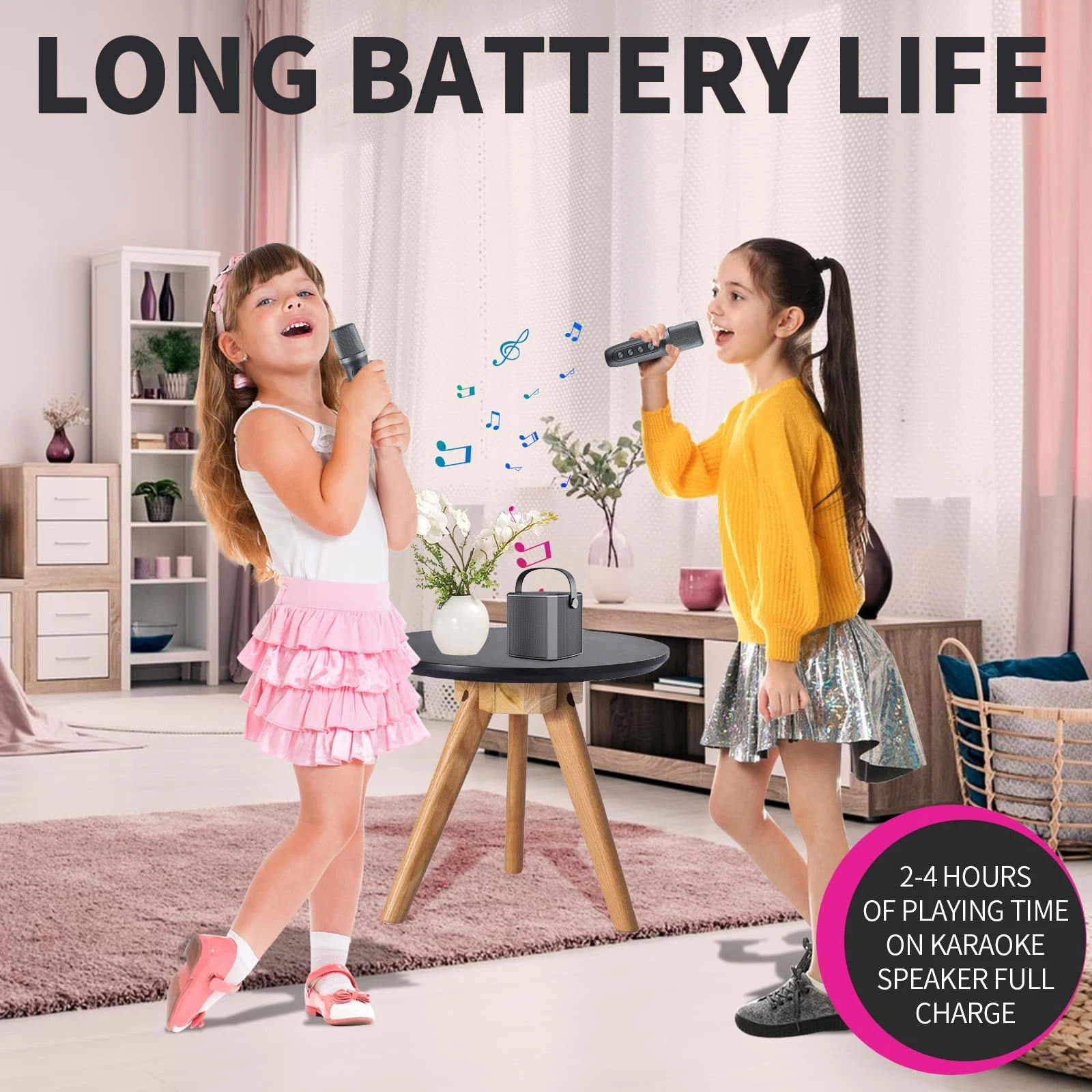 Máquina de Karaoke con micrófono inalámbrico para niños y adultos, sistema de altavoz Portátil con Bluetooth 5,3 PA, reproductor MP3, máquina de Karaoke para el hogar, nuevo