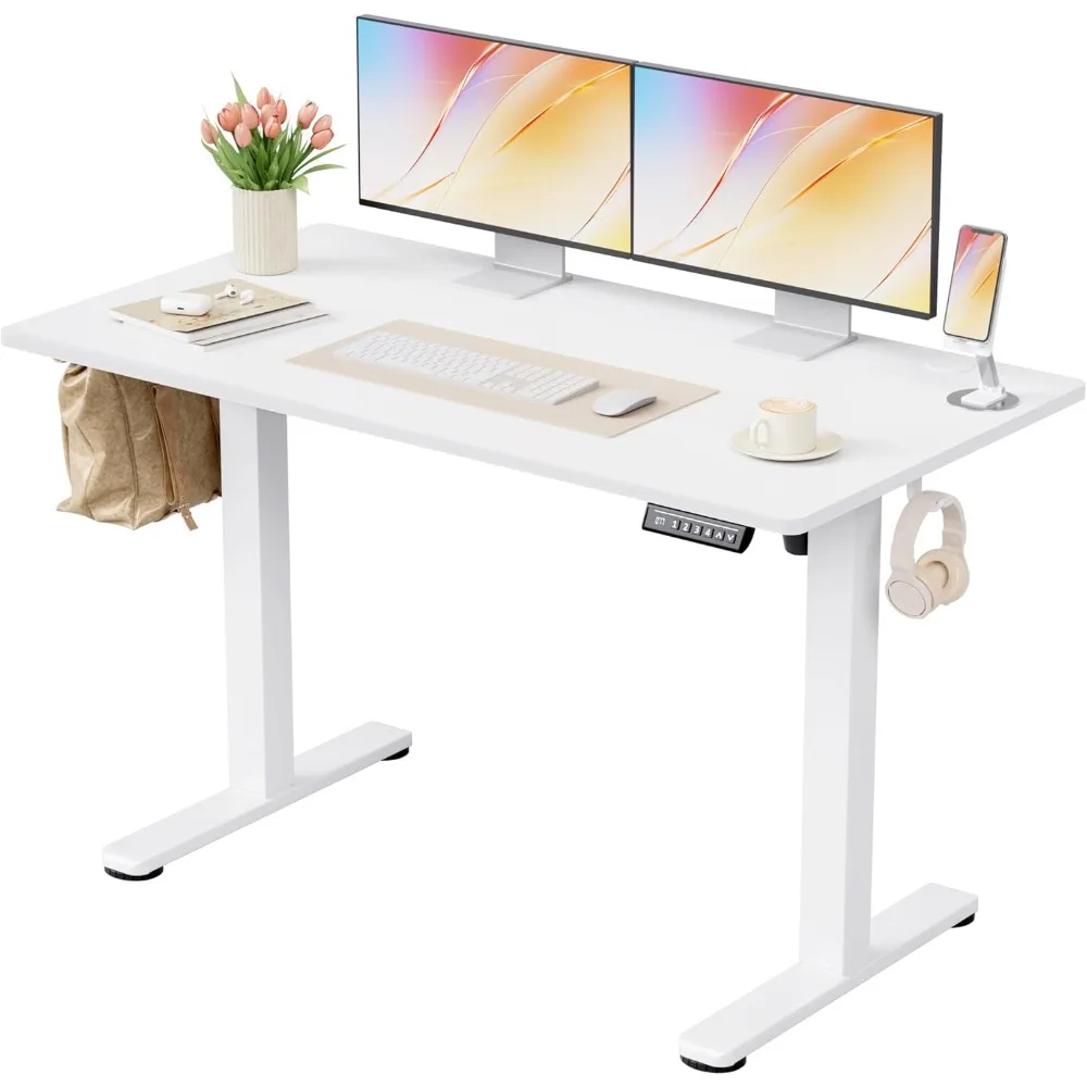 

Электрический стол с регулируемой высотой и соединительной платой, USB-порт, крючок для наушников, компьютерный стол для домашнего офиса