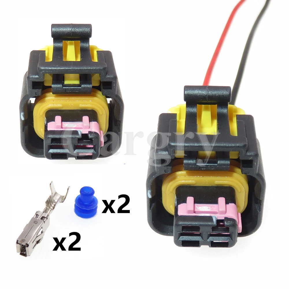 1 Set 2P 4410801 AC Assembly Automobile Electrical Connector Car Waterproof Plug Auto Plastic Housing Wiring Socket