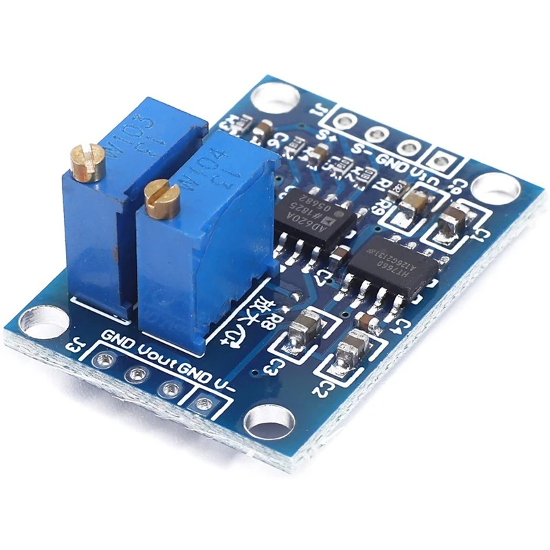 3-12V DC High Precision Low Offset AD620 Microvolt Voltage Amplifier Module Small Signal Instrumentation Amplifier Board