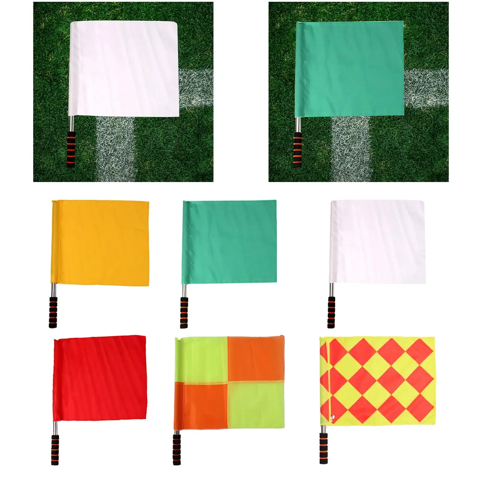 Referee Flag Flag Portable Hand Flag Traffic Flag for Campus Games Soccer Traffic Football