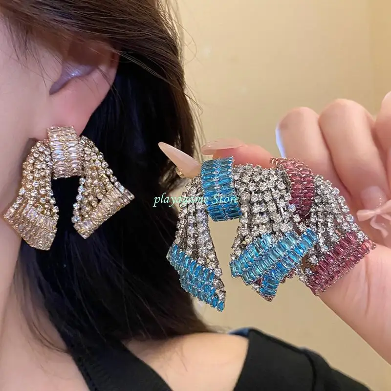 Y88A Stylish Silver Plated Bowknot Design Earrings With Allergy Resistant Post Versatile Elegant Ear Jewelry For Sensitive Ears