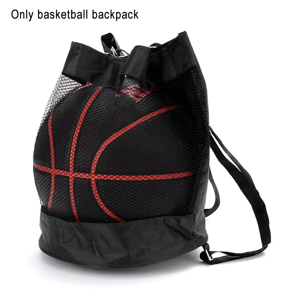 Black Basketball Bag Large Capacity Clothes Mesh Net Multifunctional Football Backpack Gym Storage Sports Volleyball Pouch V4P4