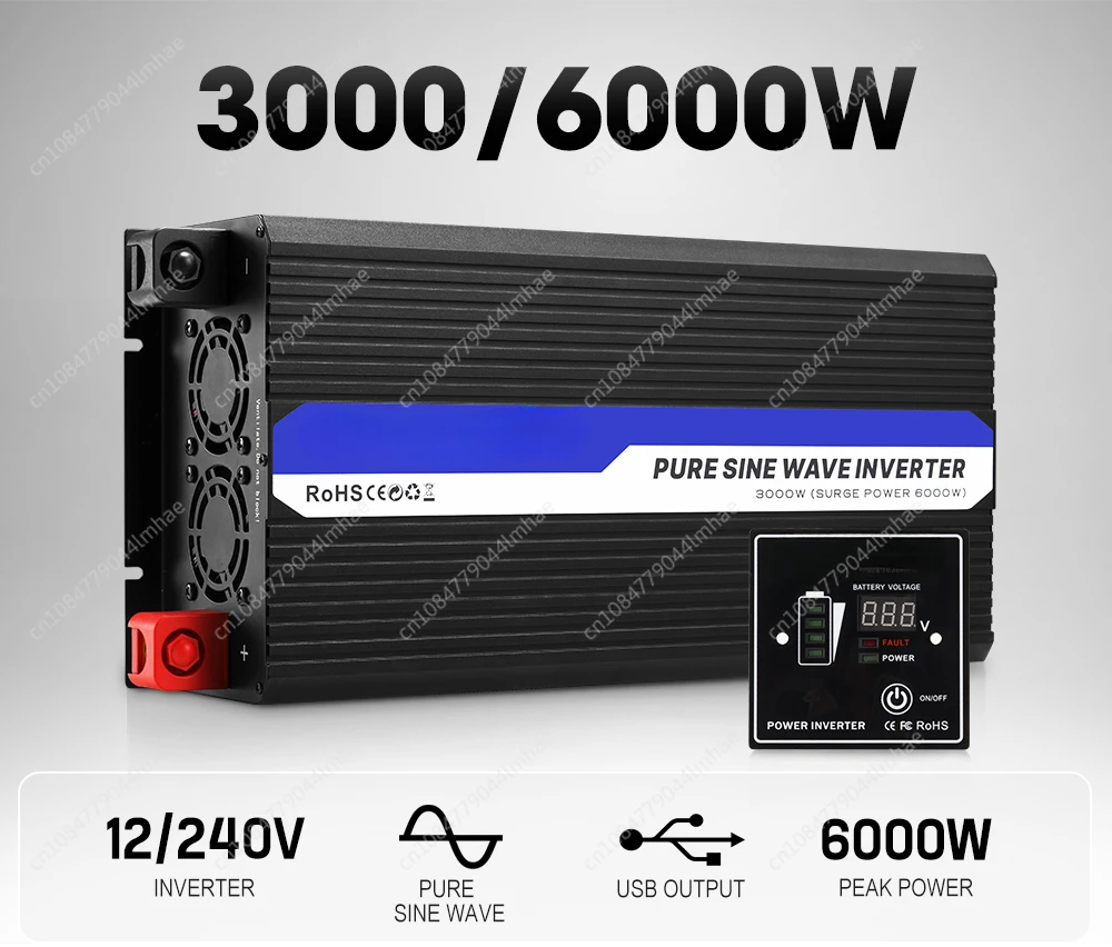 ATEM POWER 3000w 6000w Pure Sine Wave Inverters 12V 24V 48V to 110V 220V Multiple Voltage Dc To Ac Power Inverter