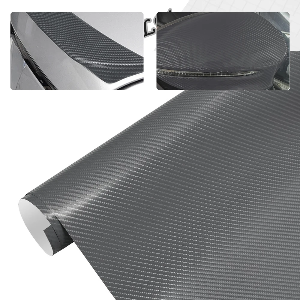 

Car Wrap Film Sticker 4D Carbon Fiber Grey Color Vehicle Vinyl Film Bubble Free Decal Auto Motorcycle Modified Accessories