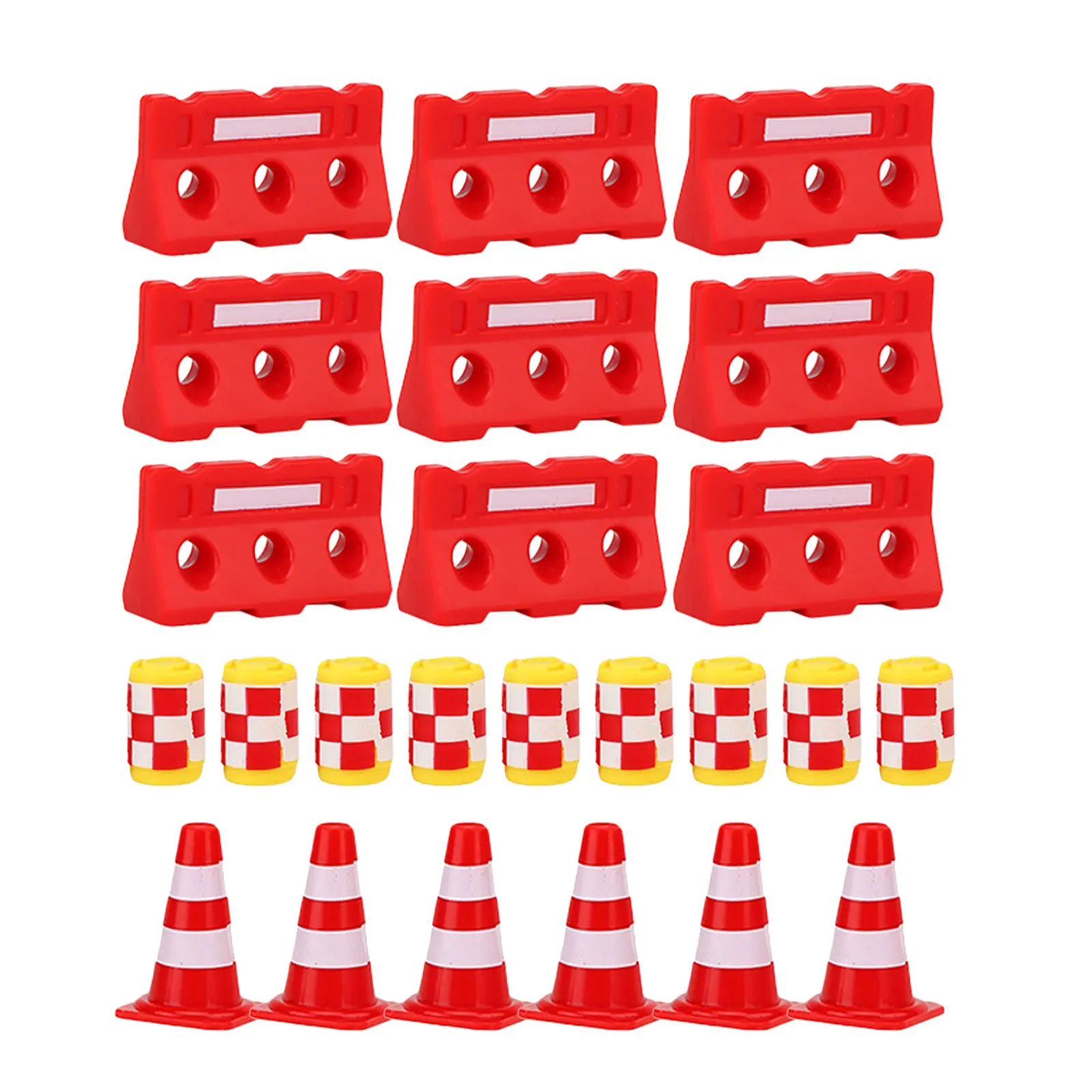 36Pcs Traffic Signs Road Barriers Mini Cones and Buckets Set Educational Learning Fun for Children Ages 3-8 Enhance Traffic