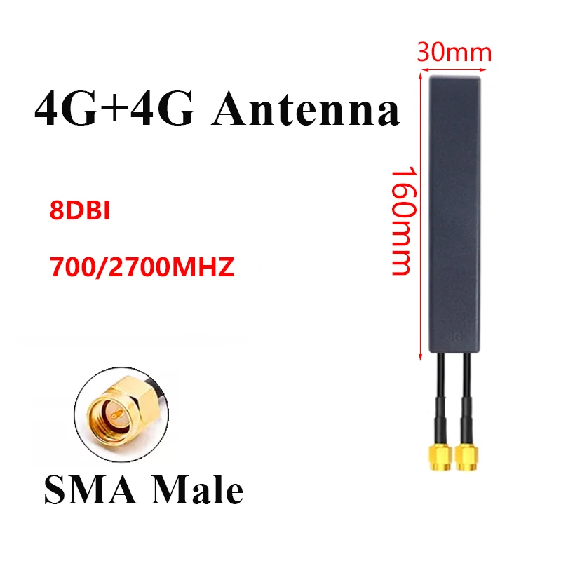 

Dual 4G Patch Antenna Vehicle Signal Booster LTE GSM GPRS NB IoT Waterproof Omnidirectional SMD 700-2700MHz 8dbi high Gain SMA